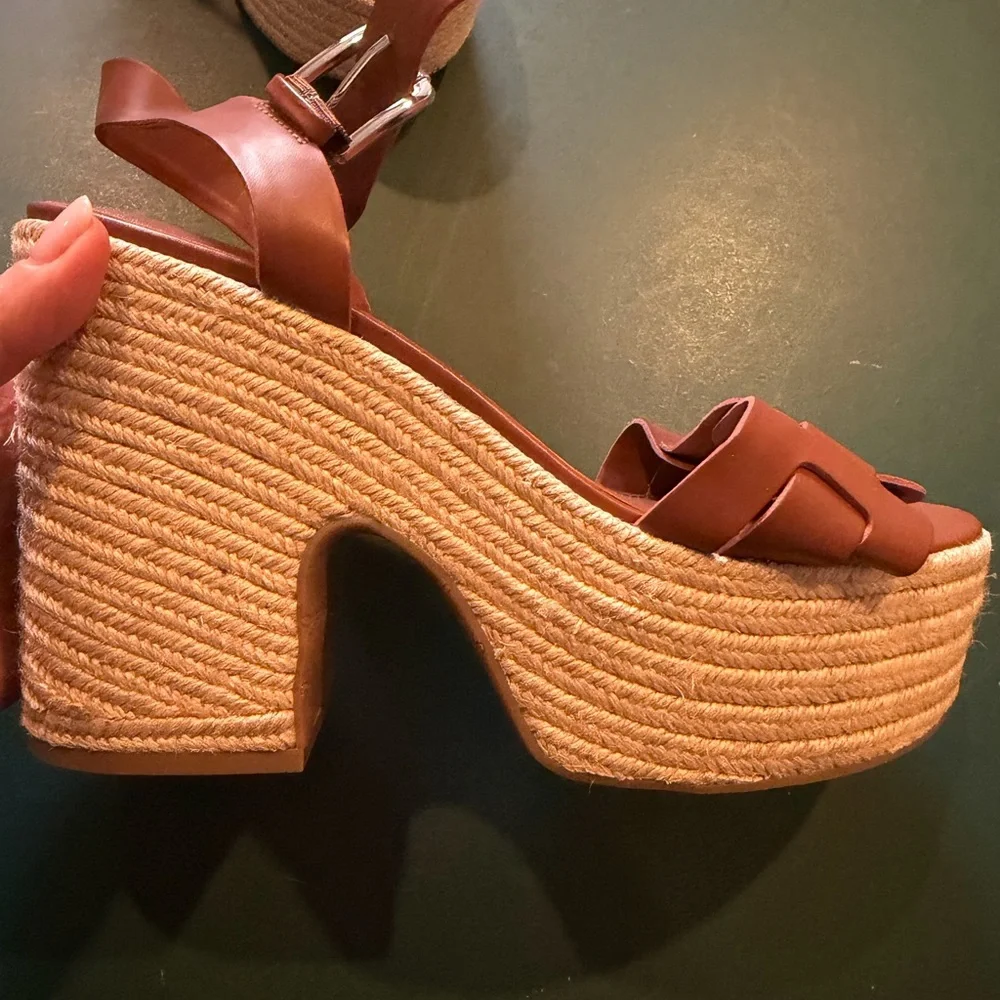Marc Fisher Tan Espadrille Wedges - Picture 2 of 4